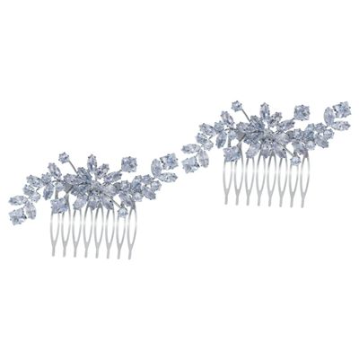 Beaupretty 2pcs Rhinestone Bridal Hair Comb for Wedding Elegant Zirconia Headpiece Lightweight Accessory for Brides and Girls for Parties and Special Occasions