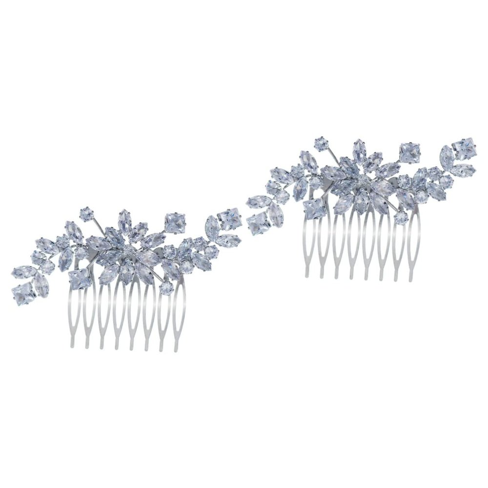 Beaupretty 2pcs Rhinestone Bridal Hair Comb for Wedding Elegant Zirconia Headpiece Lightweight Accessory for Brides and Girls for Parties and Special Occasions