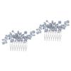 Beaupretty 2pcs Rhinestone Bridal Hair Comb for Wedding Elegant Zirconia Headpiece Lightweight Accessory for Brides and Girls for Parties and Special Occasions view 1