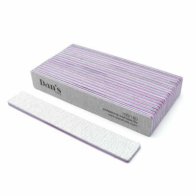 20pcs Square White Zebra Nail File 100/180 Grit Washable Doubled Sides for Acrylic, Gel, and Natural Nails | Professional Technitians and Salon Manicurist Art