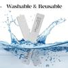 20pcs Square White Zebra Nail File 100/180 Grit Washable Doubled Sides for Acrylic, Gel, and Natural Nails | Professional Technitians and Salon Manicurist Art view 3