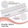 20pcs Square White Zebra Nail File 100/180 Grit Washable Doubled Sides for Acrylic, Gel, and Natural Nails | Professional Technitians and Salon Manicurist Art view 4