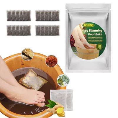 20PCS Lymphatic Drainage Ginger Foot Soak, Foot Care Spa Relaxation for Muscles, Natural Mugwort Herb Foot Soak, Leg Slimming Foot Bath Bag 1