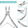 Kootinn 2 Packs Nail Cuticle Trimmer Professional Cuticle Cutter Stainless Steel Cuticle Nippers with Double Spring Cuticle Clippers Pedicure Manicure Tools for Fingernails and Toenails (Silver) view 2