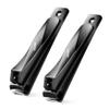 BEZOX Toe Nail Clippers for Men - Straight Blade Toenail Clipper and Curved Blade Fingernail Clippers - Premium Nail Trimmer Cutter for Thick Nails for Seniors - Black view 1