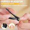 BEZOX Toe Nail Clippers for Men - Straight Blade Toenail Clipper and Curved Blade Fingernail Clippers - Premium Nail Trimmer Cutter for Thick Nails for Seniors - Black view 2