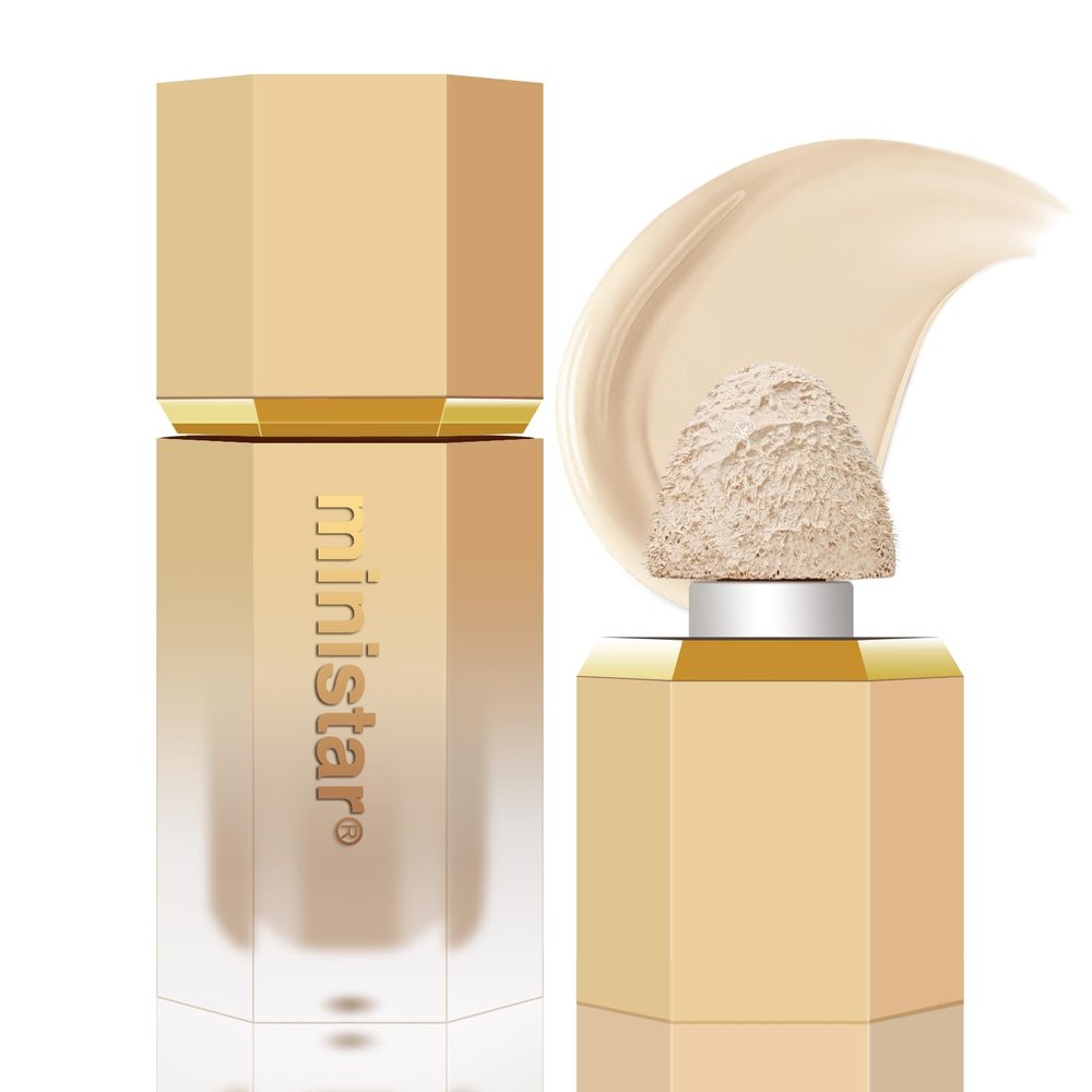 BEFIVECOK Liquid Concealer Makeup, Full Coverage Cream Face Concealer with Cushion Applicator, Highly Pigmented, Natural-Looking, Hydrating, Waterproof (#04 Ivory)