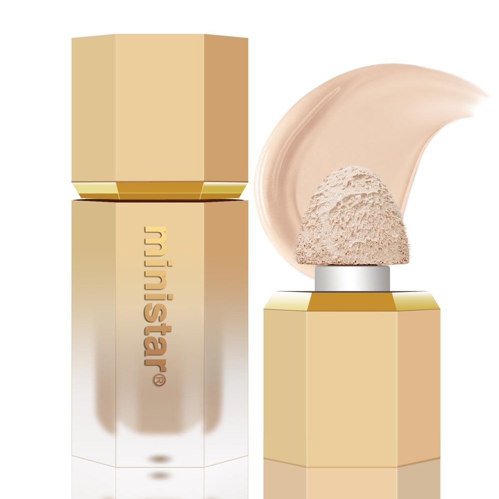 BEFIVECOK Liquid Concealer Makeup, Full Coverage Cream Face Concealer with Cushion Applicator, Highly Pigmented, Natural-Looking, Hydrating, Waterproof (#06 Warm Love)