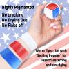 Red White Blue Face Paint - 3 Colors 12g USA American Flag Patriotic Stripe Fan Brush Stick, Face and Body Paint for 4th of July Independence Day, Halloween Cosplay Makeup, Sports Events Party Stuff view 3