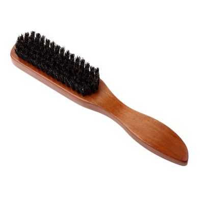 1 Pcs Small Travel Men's Mustache and Facial Beard Brush,Boar Bristle Beard and Mustache Brush for MenErgonomic Grip Wood Handle