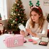 YOOLIFE Gifts for Women Teen Girls Kids - Initial Makeup Bag Cosmetic Bag Toiletry Pouch, Personalized Birthday Gifts for Women Girls Mom Daughter Sister Friends, Pink M view 2