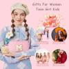 YOOLIFE Gifts for Women Teen Girls Kids - Initial Makeup Bag Cosmetic Bag Toiletry Pouch, Personalized Birthday Gifts for Women Girls Mom Daughter Sister Friends, Pink M view 4