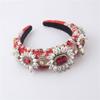 Mokkpeq Handmade Crystal Rhinestone Flower Headbands for Women Girls Thick Hair Bridal Vintage Diamond Hairband view 1