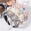 Mokkpeq Handmade Crystal Rhinestone Flower Headbands for Women Girls Thick Hair Bridal Vintage Diamond Hairband view 4