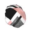 Abstract Triangle Striped Reusable Shower Cap For Women,Double Splashproof Shower Cap,Large Size For All Hair Lengths view 2
