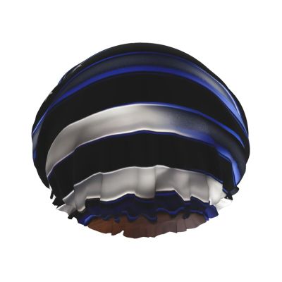 American Thin Blue Line Flag Reusable Shower Cap For Women,Double Splashproof Shower Cap,Large Size For All Hair Lengths