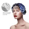 American Thin Blue Line Flag Reusable Shower Cap For Women,Double Splashproof Shower Cap,Large Size For All Hair Lengths view 4
