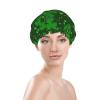 Background St Patrick'S Day Glitter Reusable Shower Cap For Women,Double Splashproof Shower Cap,Large Size For All Hair Lengths view 3