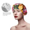 Fruit Picture-Standard Reusable Shower Cap For Women,Double Splashproof Shower Cap,Large Size For All Hair Lengths view 4