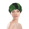 Animal Frog Green Leaf Leaves Reusable Shower Cap For Women,Double Splashproof Shower Cap,Large Size For All Hair Lengths view 3