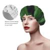 Animal Frog Green Leaf Leaves Reusable Shower Cap For Women,Double Splashproof Shower Cap,Large Size For All Hair Lengths view 4