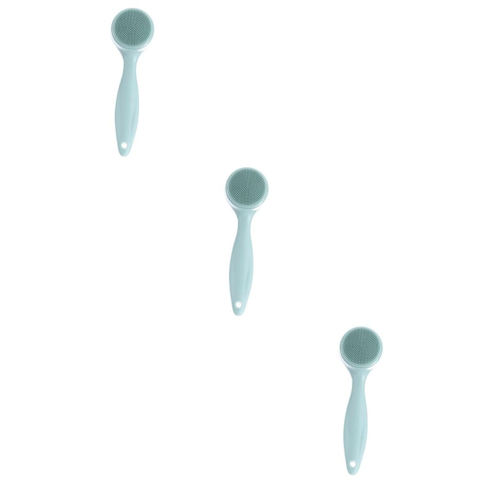 FOMIYES 3pcs Manual Silicone Face Cleansing Brush for Women Deep Cleansing Pore Brush Removable Food-Grade Soft Silicone Portable Design Green for Healthy Skin