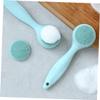 FOMIYES 3pcs Manual Silicone Face Cleansing Brush for Women Deep Cleansing Pore Brush Removable Food-Grade Soft Silicone Portable Design Green for Healthy Skin view 4
