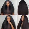 LOVFIR Kinky Straight V Part Wig Human Hair for Black Women 180% Density Upgrade U Part Wig No Glueless No Sew in Beginner Friendly Comfortable and Soft Yaki Straight V Part Wig Human Hair 16 Inch view 2