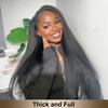 LOVFIR Kinky Straight V Part Wig Human Hair for Black Women 180% Density Upgrade U Part Wig No Glueless No Sew in Beginner Friendly Comfortable and Soft Yaki Straight V Part Wig Human Hair 16 Inch view 4