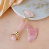 Rose Quartz Roller and Gua sha Set | Reduces Wrinkles, Fine lines and Dark Circles | Pink Jade Roller | Anti-aging Massager for Skin Toning and Tightening for Face, Eyes, Neck view 1