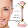 Rose Quartz Roller and Gua sha Set | Reduces Wrinkles, Fine lines and Dark Circles | Pink Jade Roller | Anti-aging Massager for Skin Toning and Tightening for Face, Eyes, Neck view 3
