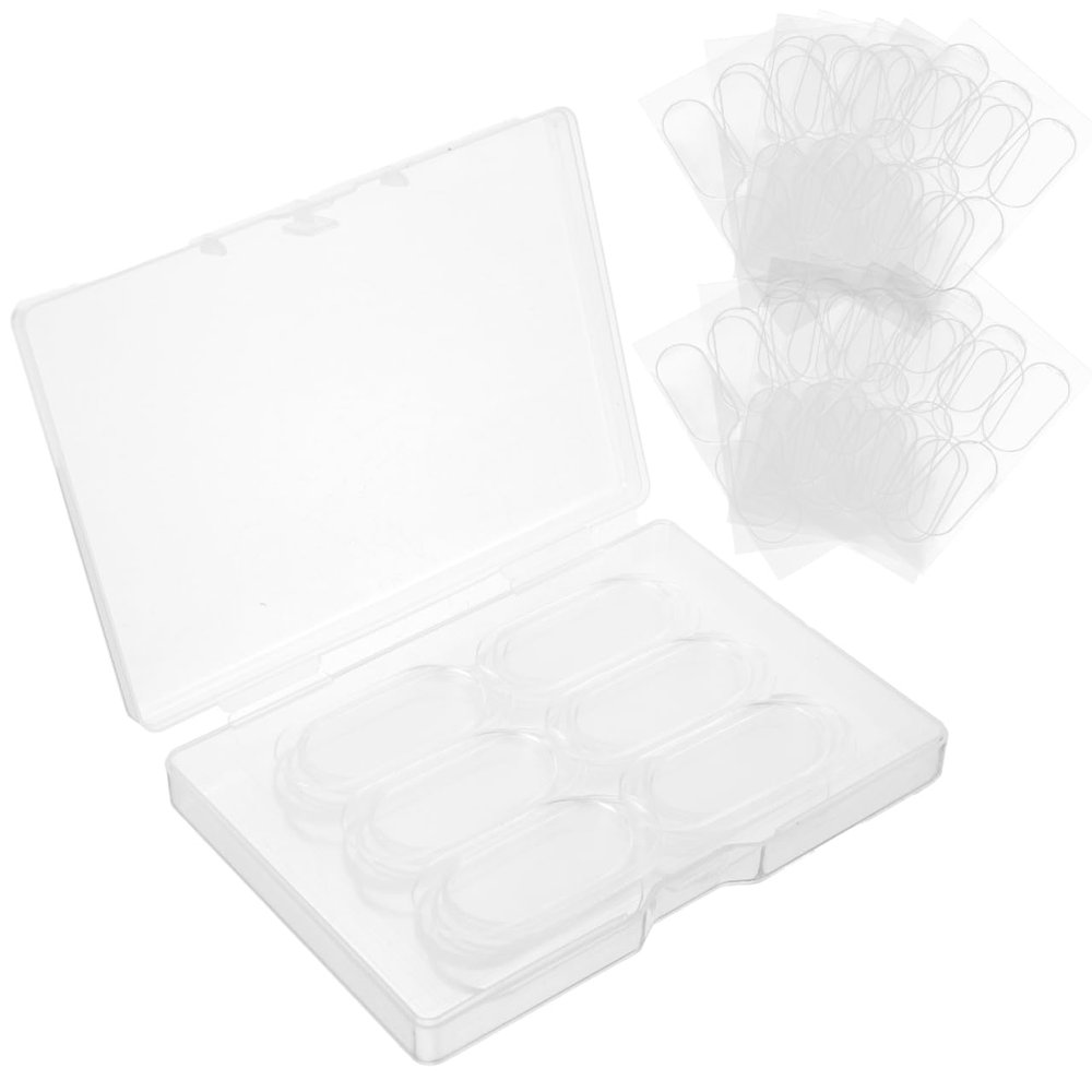VILLCASE 60Pcs Silicone Ear Brace Stickers for Ear Correction - Transparent Adhesive Tape for Vertical Support and Protruding Adjustment - Portable Cosmetic Patch for Daily Use