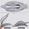 CHANDAT Flat Hair Clip 6 pcs Lay Down Claw Clips Hair Accessories for Women -Grey view 3