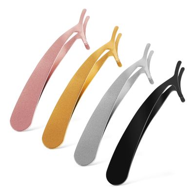 Beatifufu Diy Lash Extensions Kit 4pcs Stainless Steel Lash Tweezers Eyelash Applicator Tools Portable Makeup Tweezers