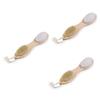Cabilock 3pcs Foot Care Kit Foot File Nail Brush Pumice Stone Remover Exfoliating Brush Wood Material view 1