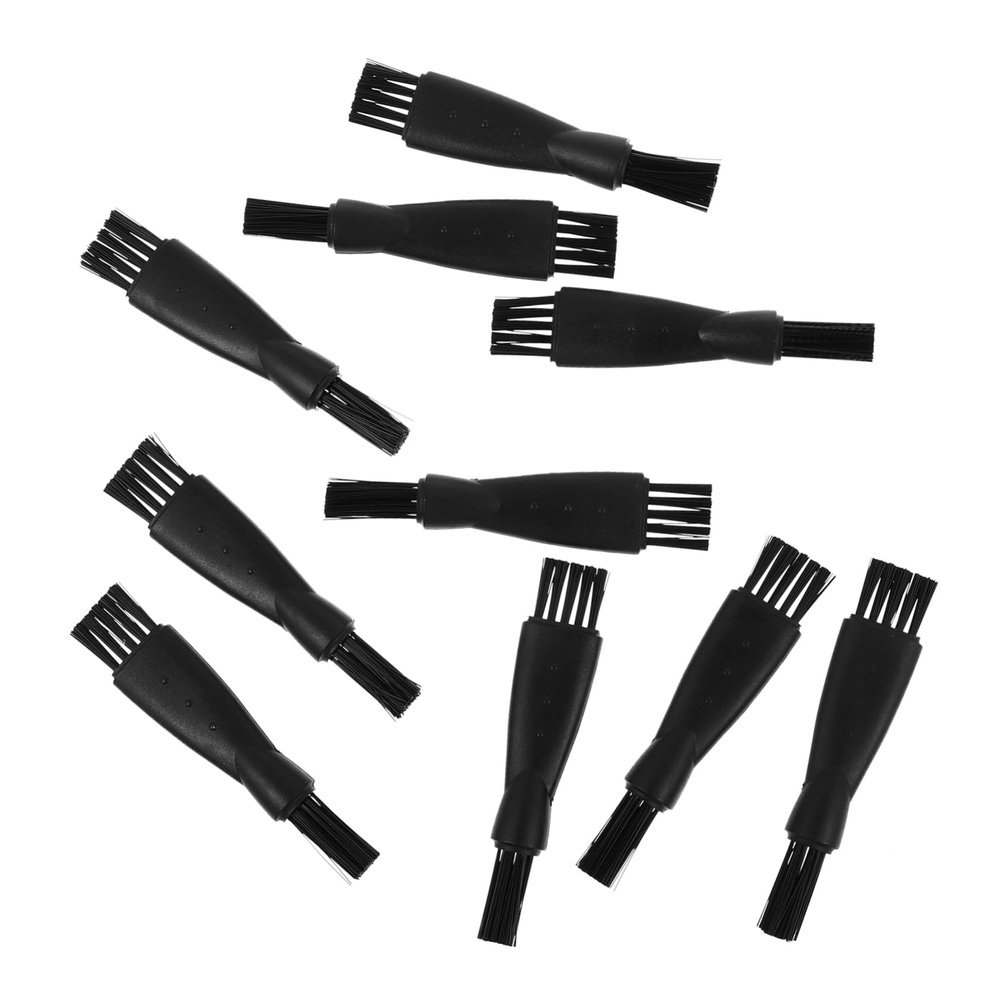 Beavorty 10pcs Double-Sided Cleaning Brush for Electric Shaver Portable Hair Removal Tool for Beard and Dust Removal Compatible Brands Black