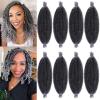 8 Packs Pre Separated Springy Afro Twist Hair 16 Inch Spring Twist Hair for Faux Locs Crochet Hair Pre Fluffed Marley Twist Crochet Braiding Hair Synthetic Extensions (8 Strands/Pack,TGREY) view 1