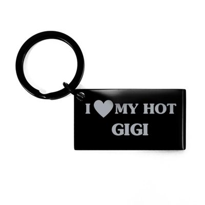 Funny Gigi Black Keychain, I Love My Hot Gigi, Christmas Birthday Gifts for Gigi