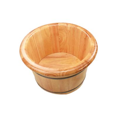 ENWIND Pedicure Foot Spa Household Rubber Wood Tub with Cover Foot Spa Bath Massager (Color : Foot Bath Without Cover)