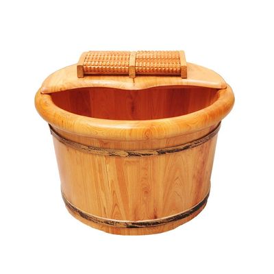 ENWIND Foot Spa Bath Wooden Foot Basin,Solid Wood Foot Tub, Pedicure Bowl Spa Massage Cedar Pedicure Barrels Household Foot Bath Barrelwith lid with Massager Foot Spa Bath Massager