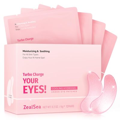 ZealSea 12 Pairs Under Eye Masks for Dark Circles and Puffy Eyes - Hydrating Eye Patches, Gel Eye Patches Eye Bags Treatment for Women - Cling to Eye Moisturizing Lighten Fine Lines