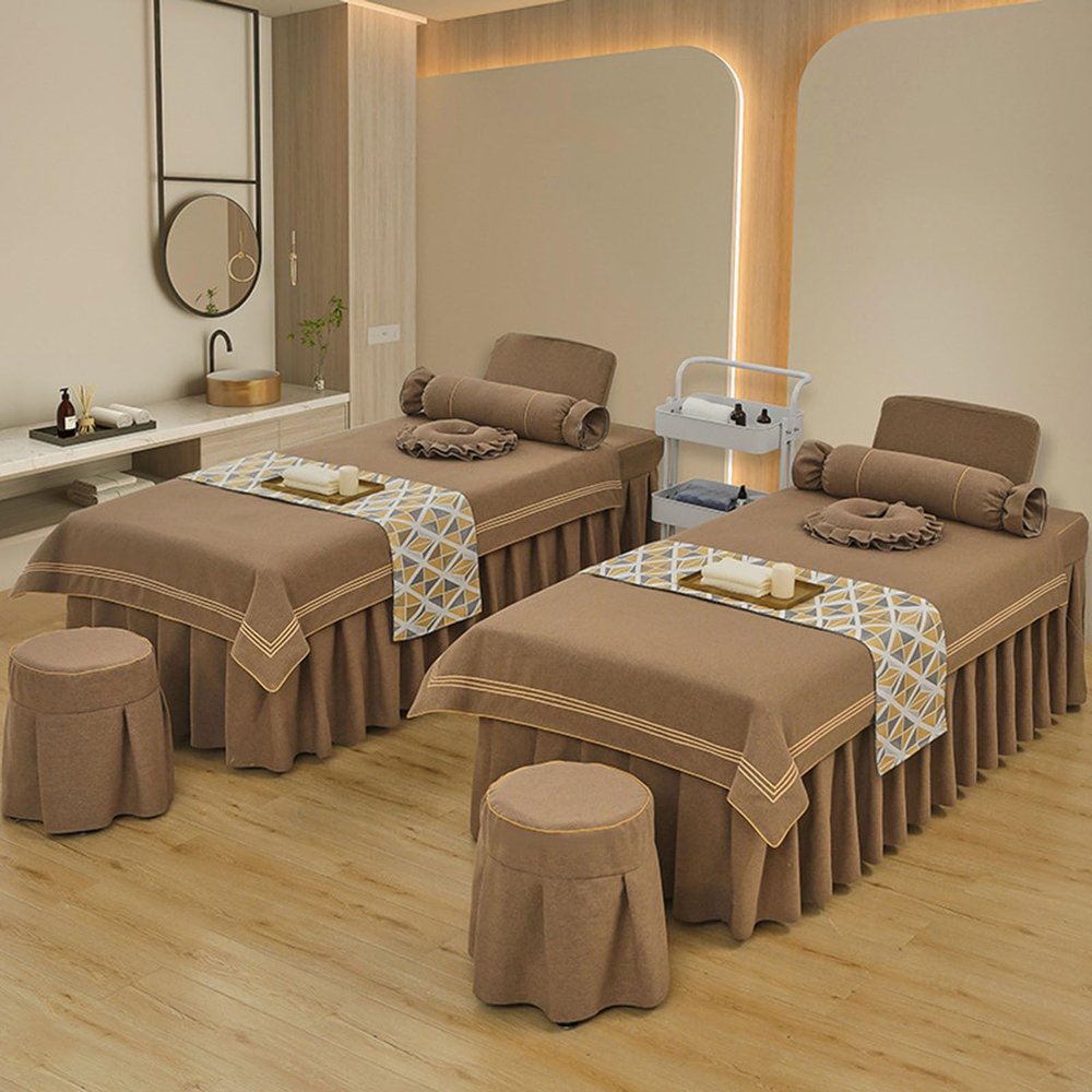 MIPOPS Massage Table Sheet Set Massage Table Sheets Premium Spa Bed Cover Protective Sheets for Beauty Salon Skincare(J,190x80cm(75x31inch))
