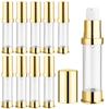10 Pcs Empty Airless Pump Bottle Travel Cosmetic Cream Pump Bottle Refillable Vacuum Dispenser Pump Containers for Lotion Cream and More (gold-10ml) view 1