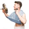 Linkidea Foldable Beard Trimming Cape, Non-Stick Shaving Bib for Men, Barber-Grade Grooming Cloak Hair Catcher, Travel & Bathroom Essentials, Dad Gifts (Grey) view 1