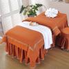 MIPOPS Soft Microfiber Massage Table Sheets Set 4 Piece Set Premium Facial Bed Cover Solid Color Salon Spa Massage Bed Cover, Quilt Cover, Pillow Case, Stool Cover(J,190x70cm(75x28inch)) view 1