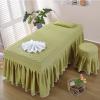 MIPOPS Soft Microfiber Massage Table Sheets Set 4 Piece Set Premium Facial Bed Cover Solid Color Salon Spa Massage Bed Cover, Quilt Cover, Pillow Case, Stool Cover(J,190x70cm(75x28inch)) view 2