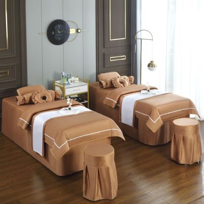 MIPOPS Premium Massage Bed Cover, Microfiber Massage Bed Sheets Covers Spa Sheets Set Massage Headrest Bed Cover for Spa Beauty Salon(G,185x70cm(73x28inch))