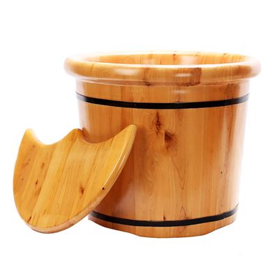 ENWIND Foot Spa Bath Household Wooden Foot Bath, Thick Wooden Foot Bath Foot Spa Bath Massager (Color : 35cm Covered)