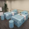 MIPOPS 4-Piece Microfiber Massage Table Sheet Set, Bed Sheets Premium Bed Cover Massage Table Sheet for Spa, Beauty Salon, Hotels(Blue,190x75cm(75x30inch)) view 1