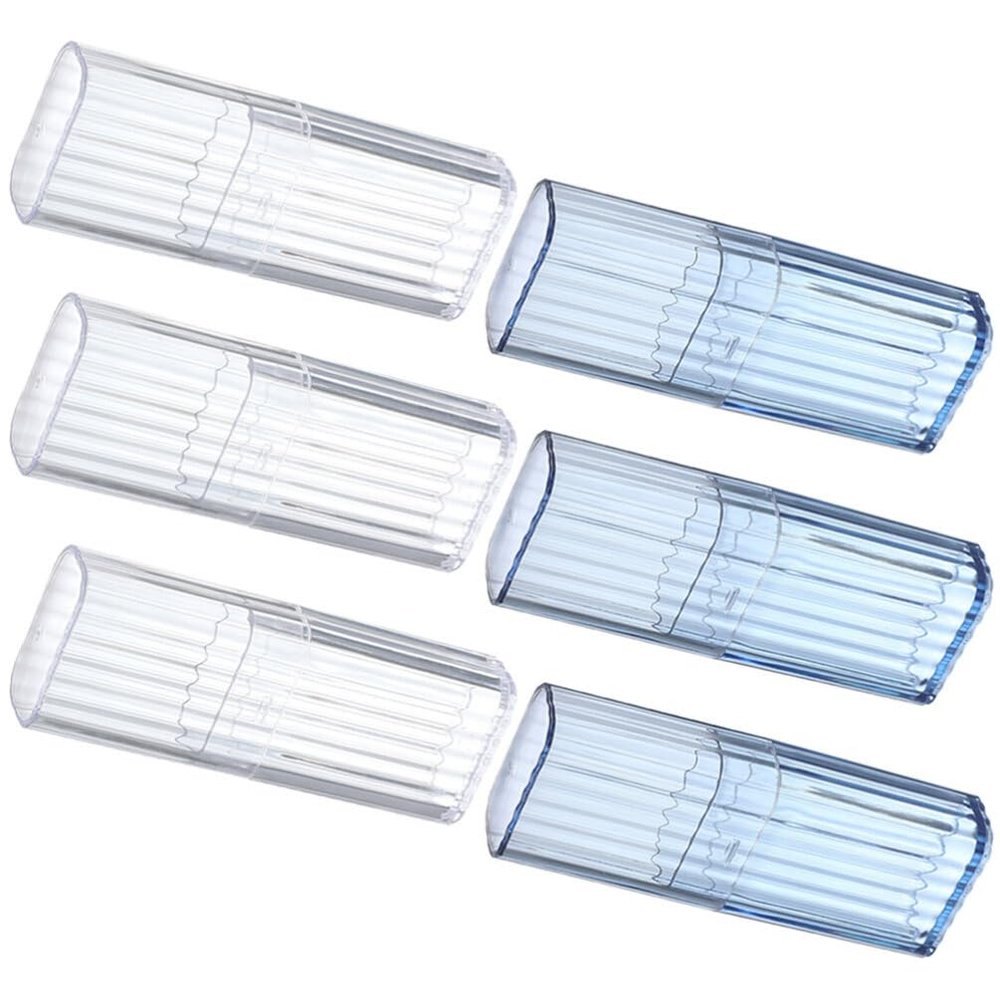 UPKOCH 6pcs Travel Cotton Swab Case Holder Flosser Dispenser Container Mini Case Transparent Swab Keepsake for Make Up Cosmetics Supplies